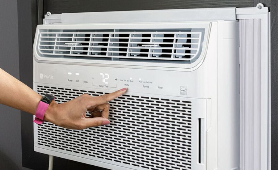What is the procedure for a GE air conditioner filter reset 3